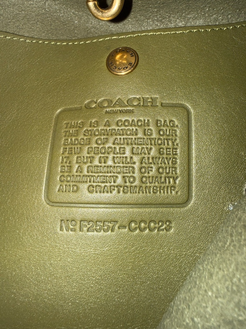 Coach Olive Green Bleecker Leather Bucket Bag EUC - Picture 6 of 9